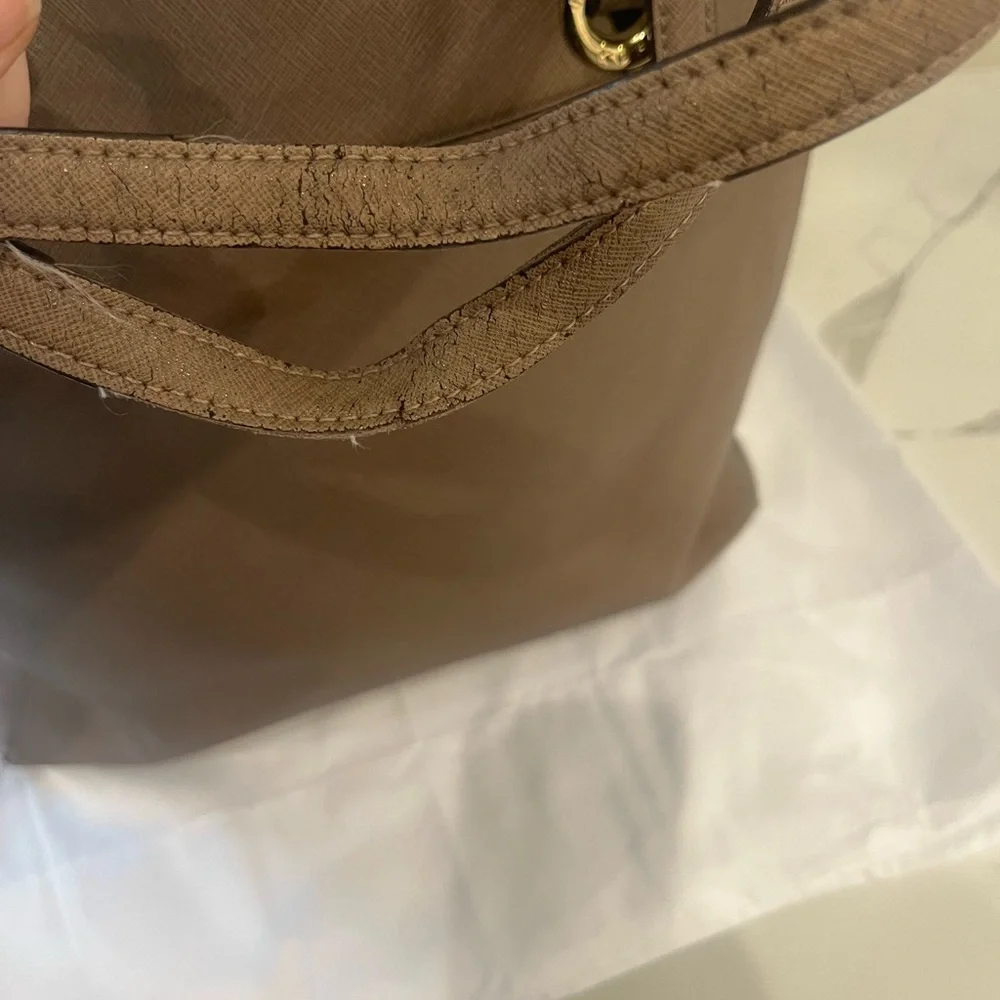 Michael Kors North south Saffiano leather tote bag beige color *see desc…